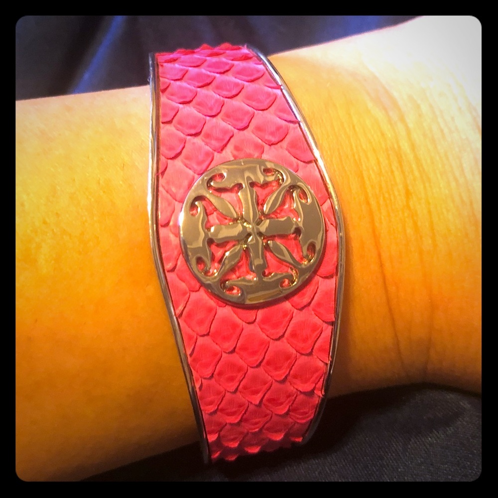 Rustic Cuff Pink Python Monique Bracelet - image 1